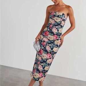 Floral Strapless Dress *never worn*